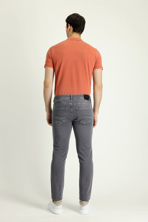 Mid Grey Super Slim Fit Extra Narrow Cut Lycra Denim Trousers