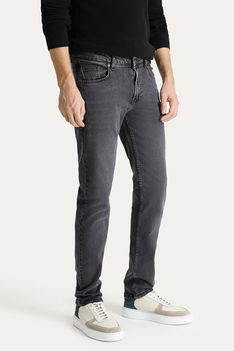 Dark Anthracite Super Slim Fit Extra Narrow Cut Lycra Denim Pants