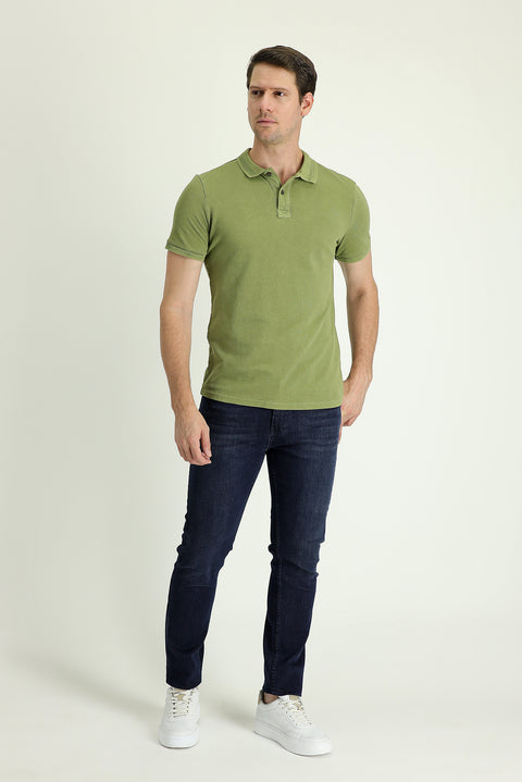 Medium Navy Super Slim Fit Extra Narrow Cut Lycra Denim Trousers