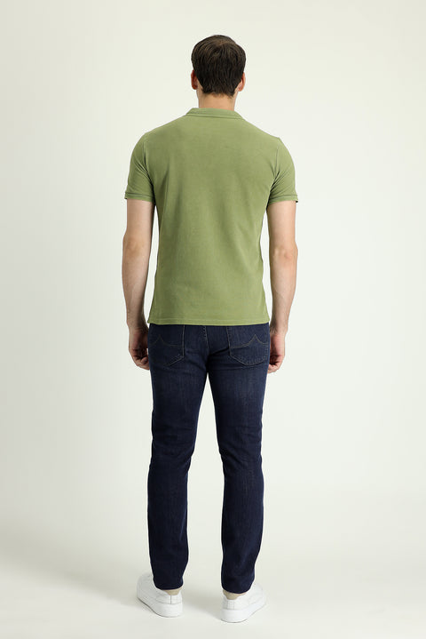 Medium Navy Super Slim Fit Extra Narrow Cut Lycra Denim Trousers