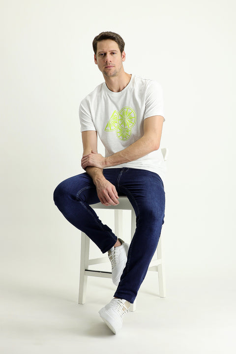 Medium Navy Super Slim Fit Extra Narrow Cut Lycra Denim Trousers