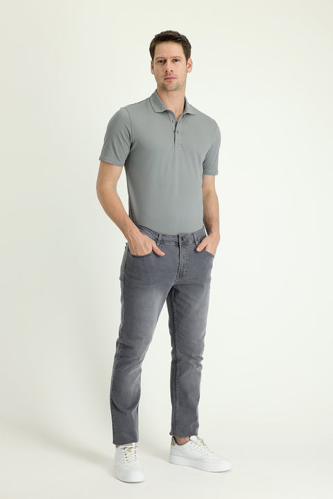 Light Grey Super Slim Fit Extra Narrow Cut Stretchy Denim Pants