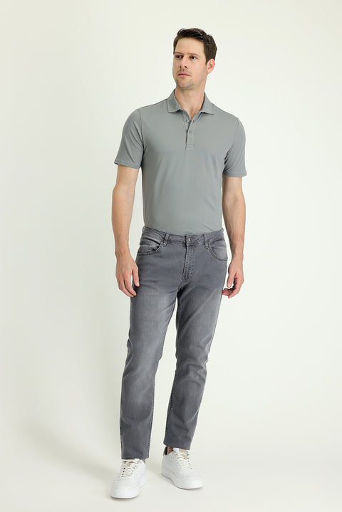 Light Grey Super Slim Fit Extra Narrow Cut Stretchy Denim Pants