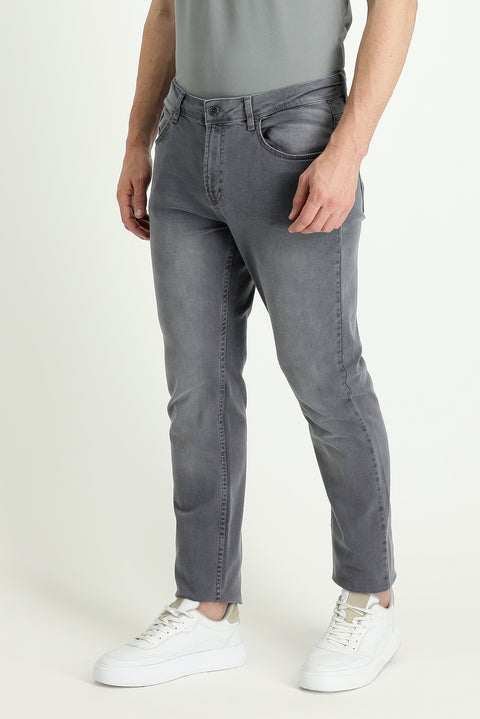 Light Grey Super Slim Fit Extra Narrow Cut Stretchy Denim Pants