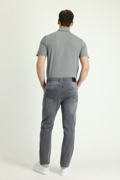 Light Grey Super Slim Fit Extra Narrow Cut Stretchy Denim Pants