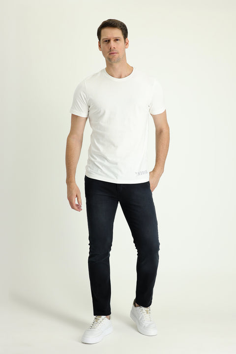 Black Super Slim Fit Extra Narrow Cut Lycra Denim Trousers