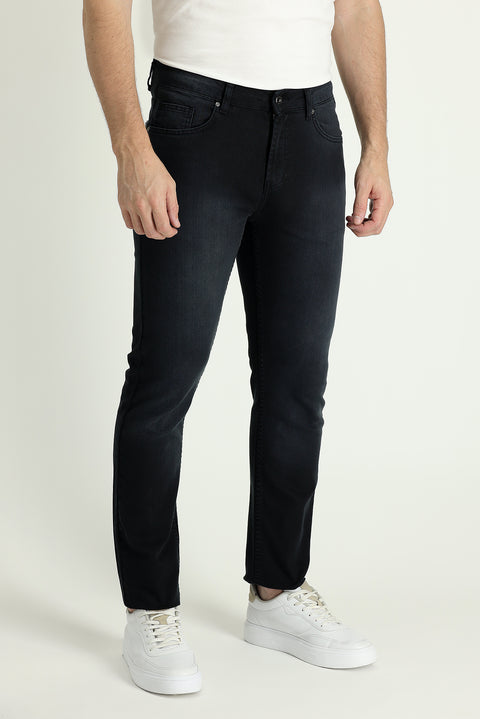 Black Super Slim Fit Extra Narrow Cut Lycra Denim Trousers