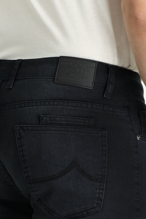 Black Super Slim Fit Extra Narrow Cut Lycra Denim Trousers