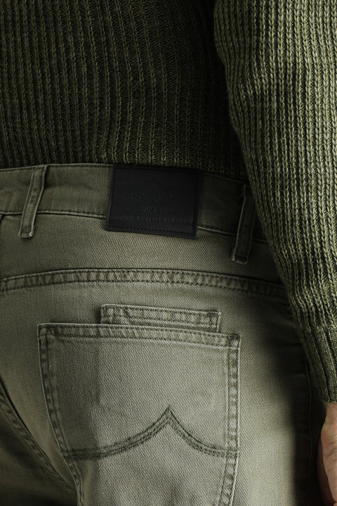 Orta Haki Super Slim Fit Eksra Dar Kesim Likralı Denim Pantolon