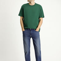 Indigo Regular Fit Standard Cut Lycra Denim Pants
