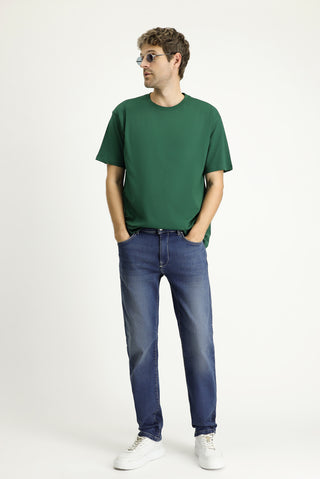  İndigo Regular Fit Standart Kesim Likralı Denim Pantolon
