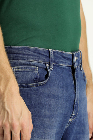  İndigo Regular Fit Standart Kesim Likralı Denim Pantolon