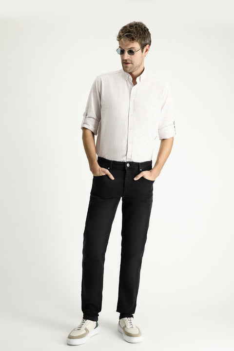 Black Super Slim Fit Extra Narrow Cut Lycra Denim Trousers