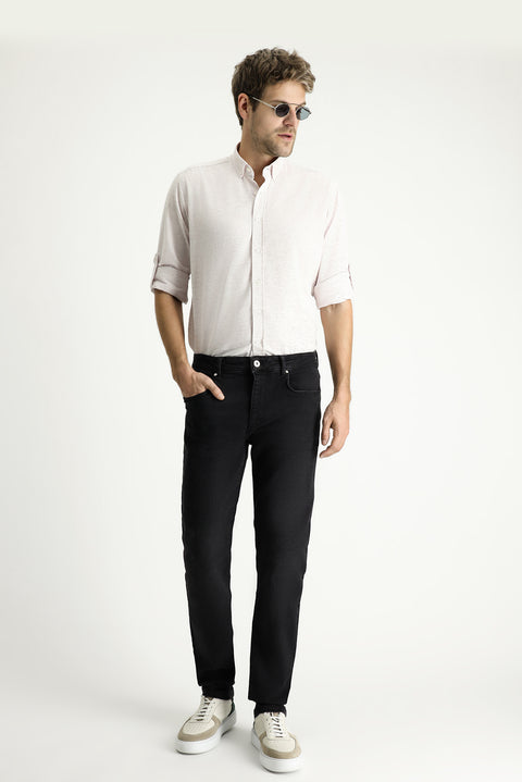 Black Super Slim Fit Extra Narrow Cut Lycra Denim Trousers
