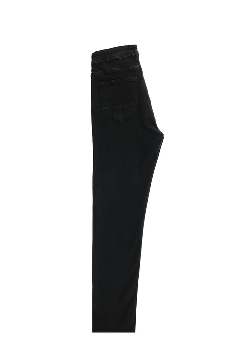 Siyah Regular Fit Standart Kesim Likralı Denim Pantolon
