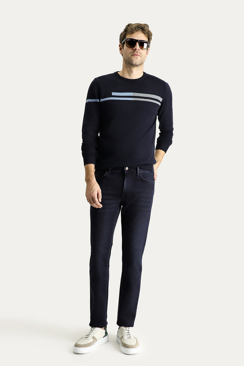 Dark Navy Slim Fit Stretch Denim Pants