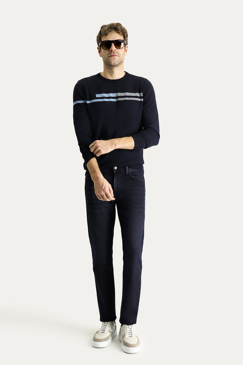 Dark Navy Slim Fit Stretch Denim Pants