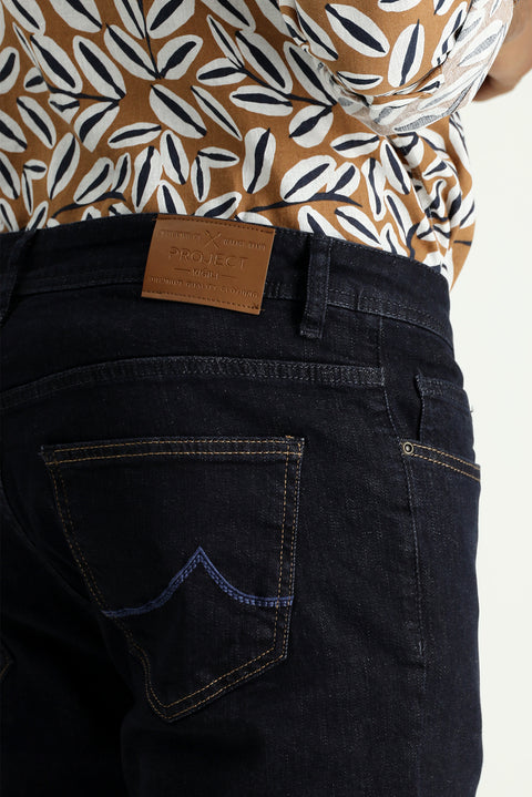 Dark Navy Super Slim Fit Extra Narrow Cut Lycra Denim Jeans