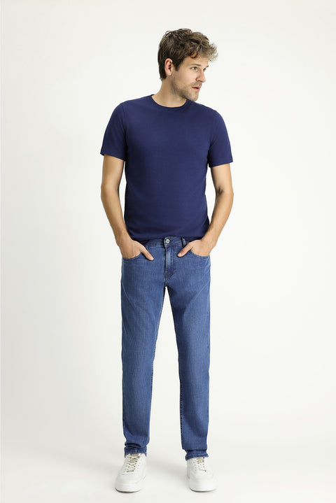 Light Blue Slim Fit Stretch Denim Jeans