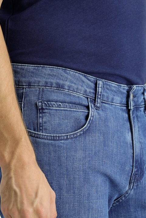 Light Blue Slim Fit Stretch Denim Jeans