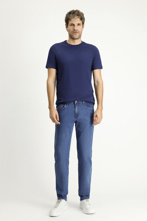 Light Blue Slim Fit Stretch Denim Jeans