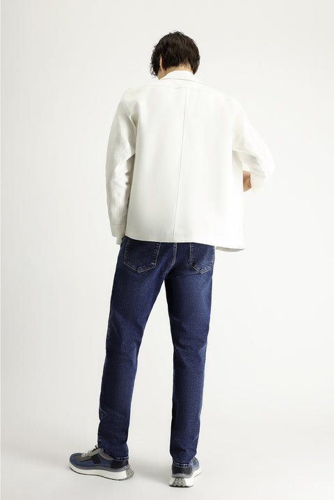 Dark Indigo Regular Fit Standard Cut Lycra Denim Pants