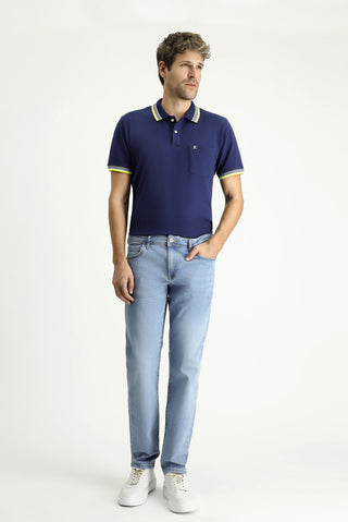  Açık Mavi Slim Fit Dar Kesim Likralı Denim Pantolon