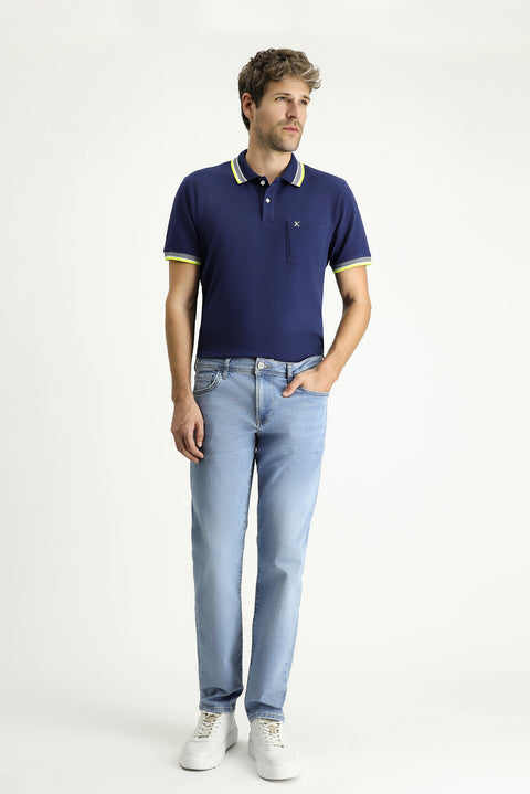 Light Blue Slim Fit Stretch Denim Jeans