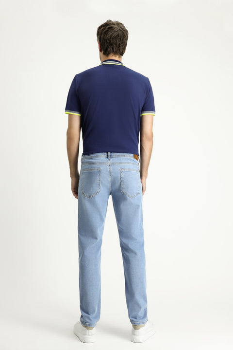 Light Blue Slim Fit Stretch Denim Jeans
