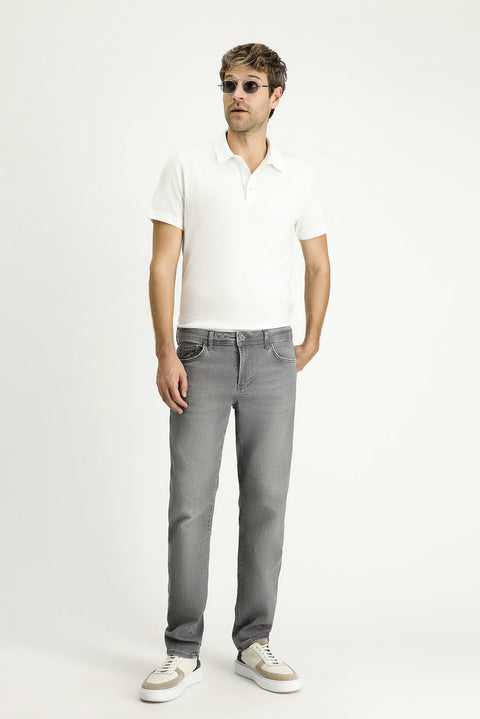 Medium Gray Slim Fit Stretch Denim Pants