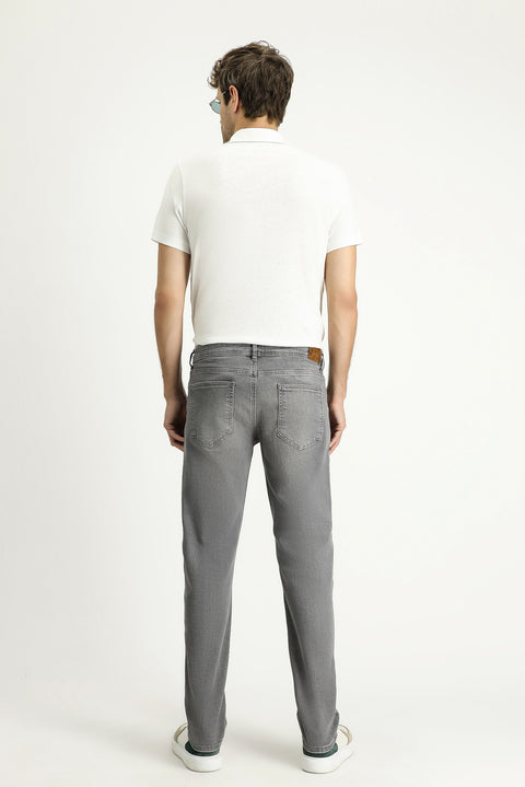Medium Gray Slim Fit Stretch Denim Pants