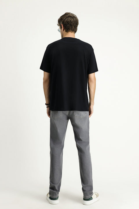 Medium Gray Regular Fit Standard Cut Stretch Denim Pants