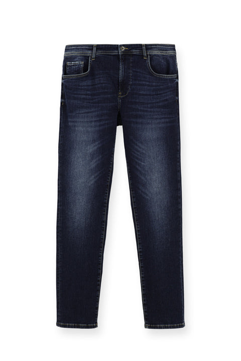 Indigo Regular Fit Standard Cut Lycra Denim Pants
