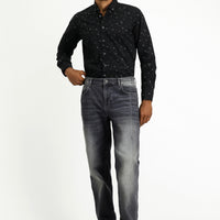 Medium Gray Regular Fit Standard Cut Stretch Denim Pants