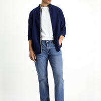 Indigo Regular Fit Standard Cut Lycra Denim Pants