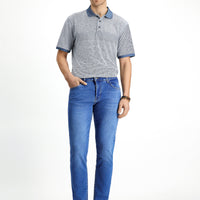 Indigo 6 Drop Regular Fit Standard Cut Lycra Denim Pants