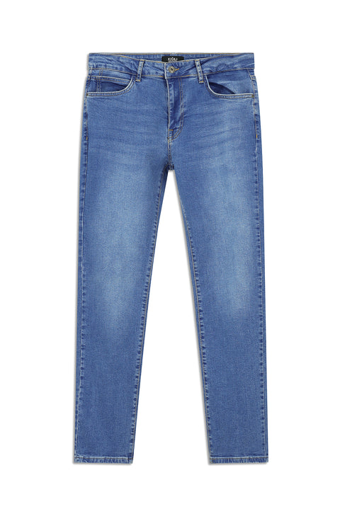 Indigo 6 Drop Regular Fit Standard Cut Lycra Denim Pants