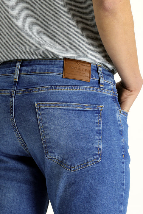 Indigo 6 Drop Regular Fit Standard Cut Lycra Denim Pants