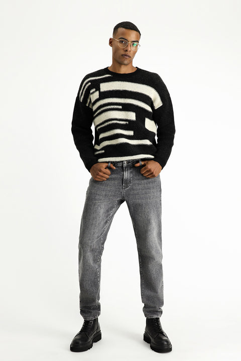 Medium Gray Slim Fit Stretch Denim Pants