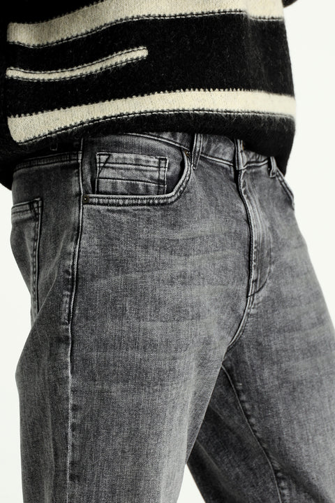 Medium Gray Slim Fit Stretch Denim Pants