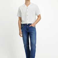 Dark Blue Slim Fit Stretch Denim Pants