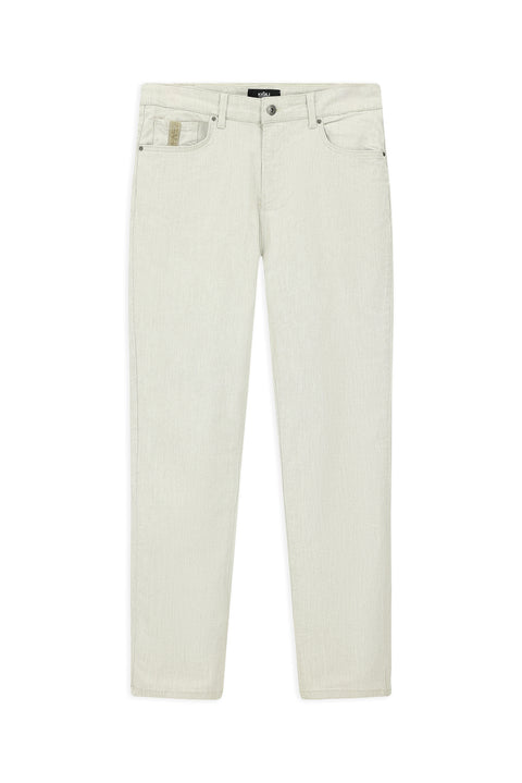 Ecru Slim Fit Stretch Denim Pants