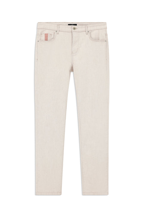 Baby Pink Slim Fit Stretch Denim Pants