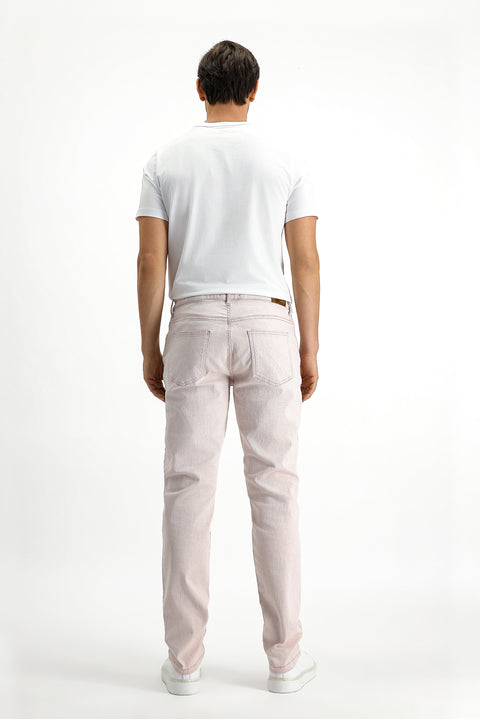Baby Pink Slim Fit Stretch Denim Pants