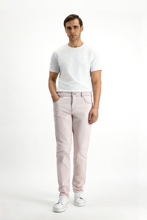 Baby Pink Slim Fit Stretch Denim Pants