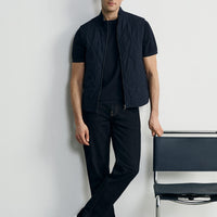 Dark Navy Regular Fit Standard Cut Lycra Denim Trousers