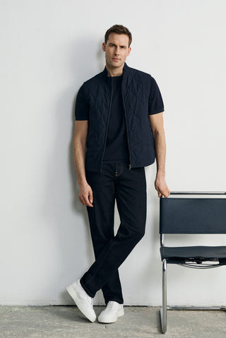  Koyu Lacivert Regular Fit Standart Kesim Likralı Denim Pantolon