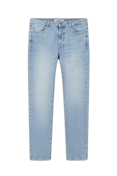 Light Blue Regular Fit Standard Cut Lycra Denim Pants