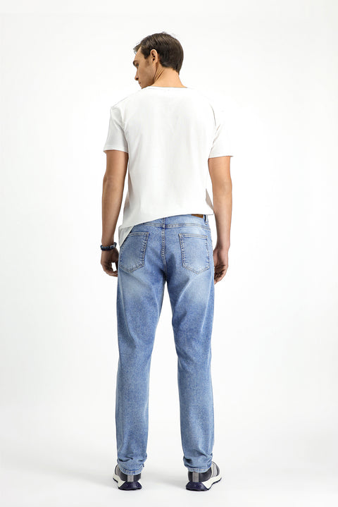 Indigo Regular Fit Standard Cut Cotton Lycra Flexible 4-Season Denim Pants