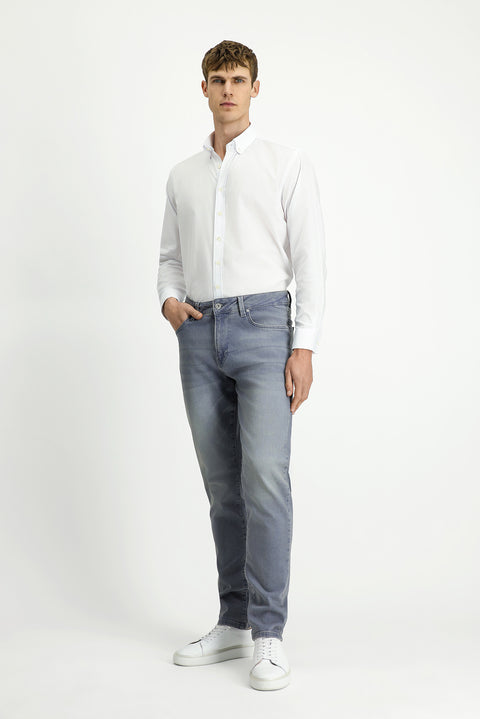 Medium Gray Regular Fit Standard Cut Stretch Denim Pants